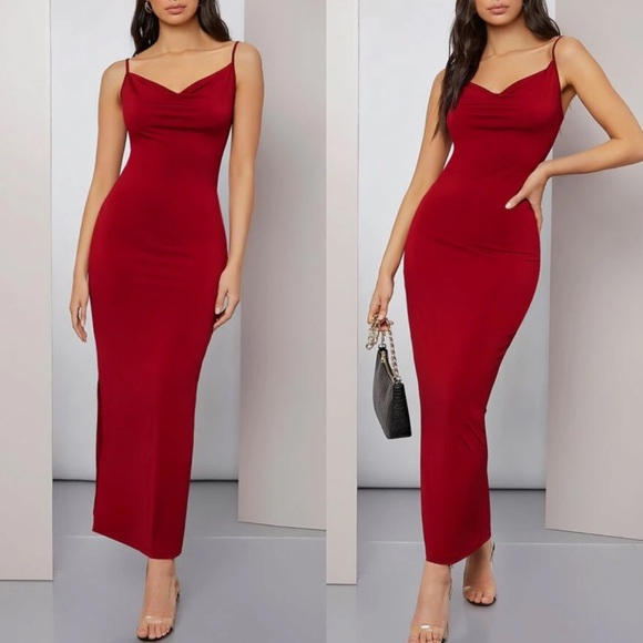 Black cowl neck cami maxi dress - Picture 3 of 12